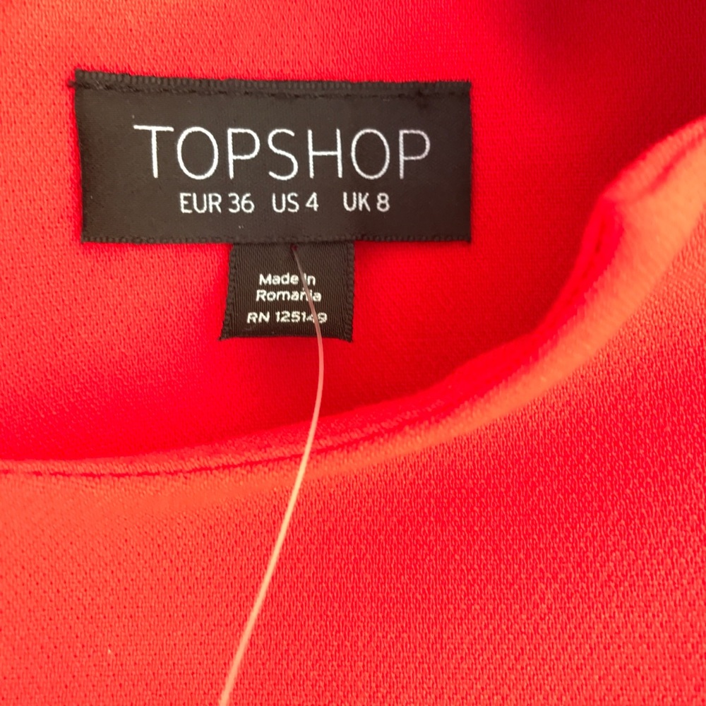 Red TopShop dress nwot, size 4 - Picture 7 of 7